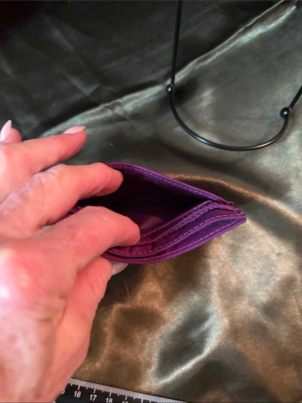Coach Patent Purple Signature Card Holder